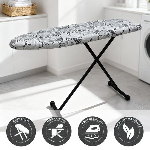 Eiqikayo Ironing Board Cover and Pad, Sewn-in Thick Feltpads, Elastic Edge,12"x36"Scorch & Stain-Resistant Replacement Ironing Board Cover, Fits Standard Ironing Boards, Durability & Easy to Install