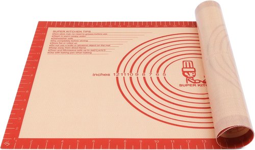 Folksy Super Kitchen Non-Slip Silicone Pastry Mat - Extra Large 16'' x 26'' with Measurements for Baking & Rolling