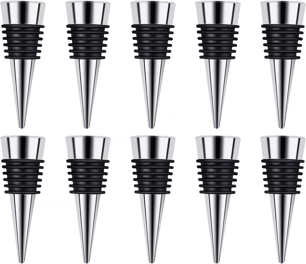 Stainless Steel Wine and Beverage Bottle Stoppers Ball Designed Wine Bottle Corks Tapered Storage Crafts Art DIY (10)