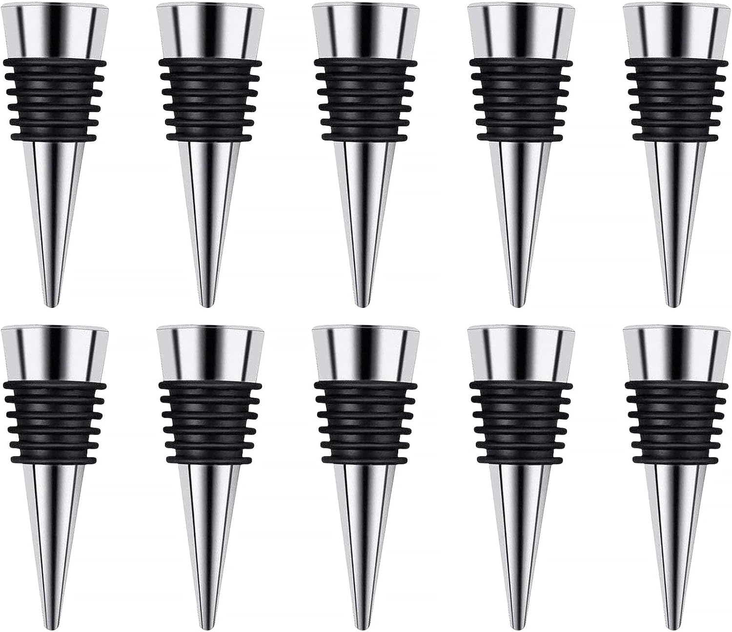 Stainless Steel Wine and Beverage Bottle Stoppers Ball Designed Wine Bottle Corks Tapered Storage Crafts Art DIY (10)