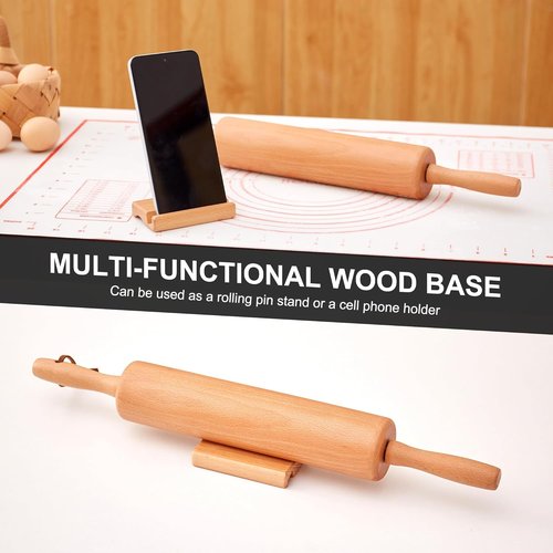 Classic Wood Rolling Pin - Premium Wooden Baking Roller for Pizza, Cookies & Bread | 17 Inch