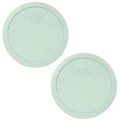Pyrex 7402-PC Muddy Aqua Round Plastic Food Storage Replacement Lid, Made in USA - 2 Pack