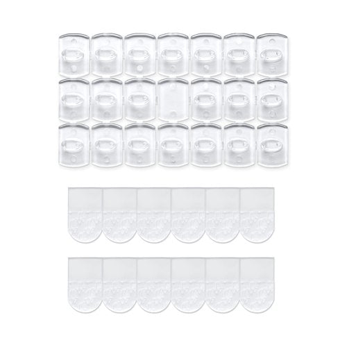 MOVELYST 100 Mini Clear Light Clips with 120 Adhesive Strips, Damage-Free Indoor Mini Wall Hooks for Hanging, Removable Clips for Christmas Decoration