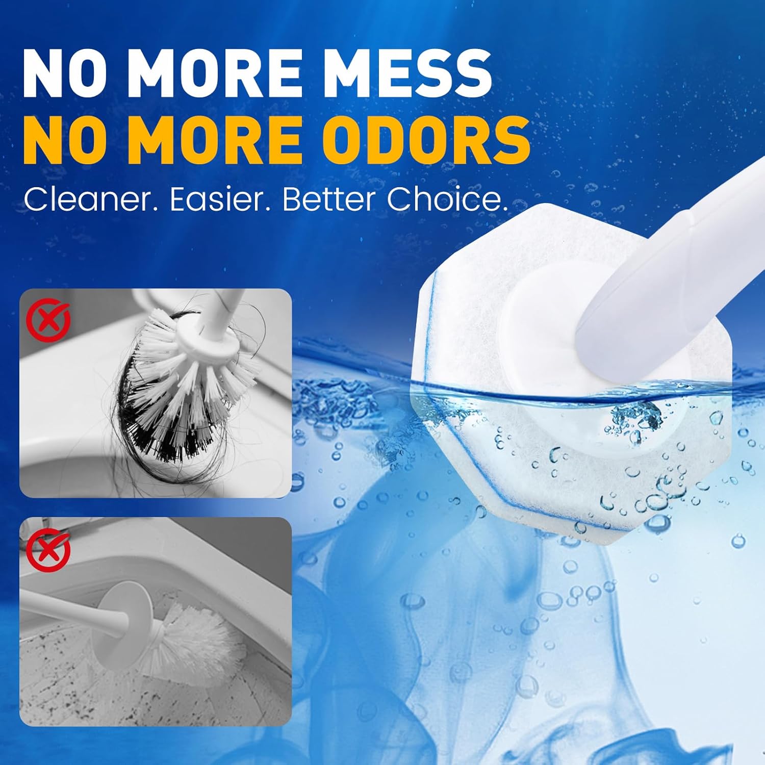 Regine Switzerland Toilet Brush Refills - Disposable Hygienic Scrubber Pads, 150 Count