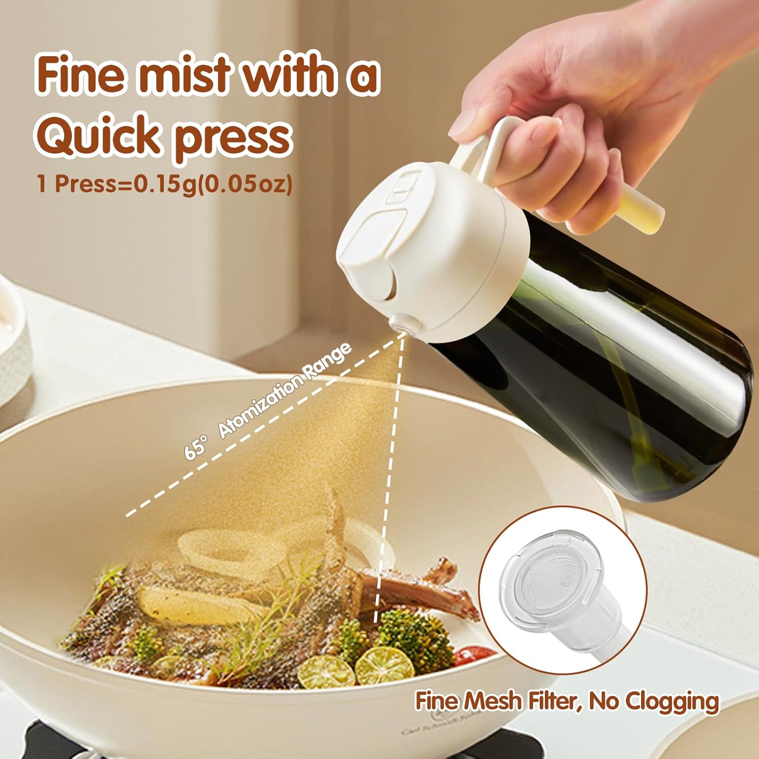 YARRAMATE 16oz Clear & Dark Green Oil Sprayer - Versatile Kitchen Tool for Cooking & Grilling
