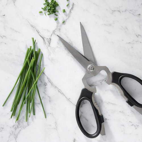 Messermeister 8-Inch Take-Apart Kitchen Scissors - Versatile Tool with Screwdriver, Nut Cracker & More