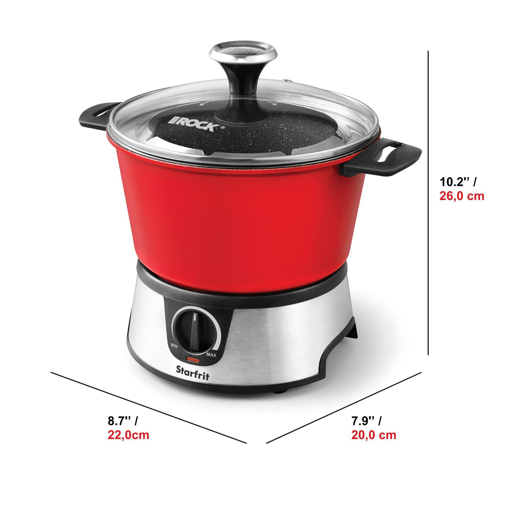 Starfrit The Rock Electric Fondue 13PC Set - 3L - Nestable Components - Quick Release Magnetic Cord - 1500W