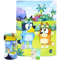 Bluey Fleece Blanket Set for Kids - Bundle with 46x60 Large Soft Blanket, Stickers & More | Bluey Silk Touch Throw Blanket for Boys, Girls