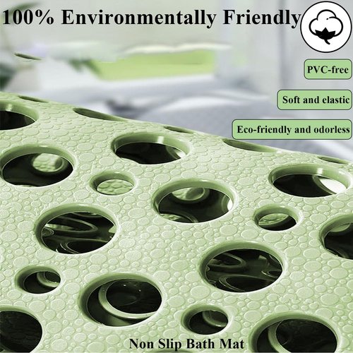 Casa and Beyond Shower Mat, Secure Shower Mats Easy to Clean, Showers Mat with Suction Cup, Washable Non-Slip Bathtub Mats for Inside Showers (Grey,27.6 * 15 in)