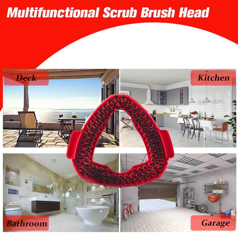 ANREKEYH Scrub Brush - Compatible Replacement for O Cedar Spin Mop | Triangle Floor Scrubber Head for Kitchen & Bathroom