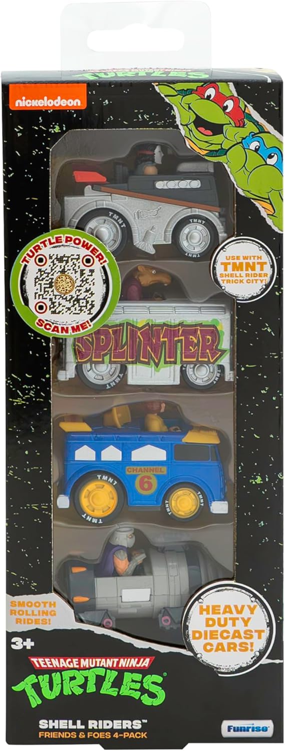Teenage Mutant Ninja Turtles | 1:64 Diecast Shell Riders Set - Classic Edition Figures for Kids, Ages 3+