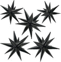 Star Balloons | 60Pcs Black Foil Balloons - 12" Spike Mylar Cone for Halloween & Party Decor