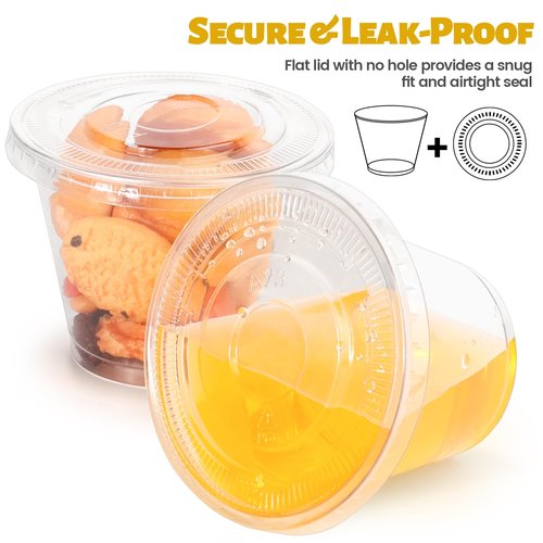 GGOLDMER 60 Pack 9 oz Clear Plastic Cups with Lids No Hole, Dessert Cups Disposable Cups with Lids for Ice Cream, Fruit, Pudding, Cake, Cold Drinks, Smoothie and Snacks