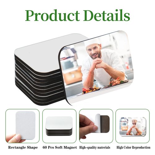 240 Pcs 2.8 x 2 Inch Thick Sublimation Blank Refrigerator Magnets Blanks Sublimation Magnet with 120 Pcs Fridge Magnets,120 Pcs Larger Square Blanks for Kitchen Microwave Oven Office