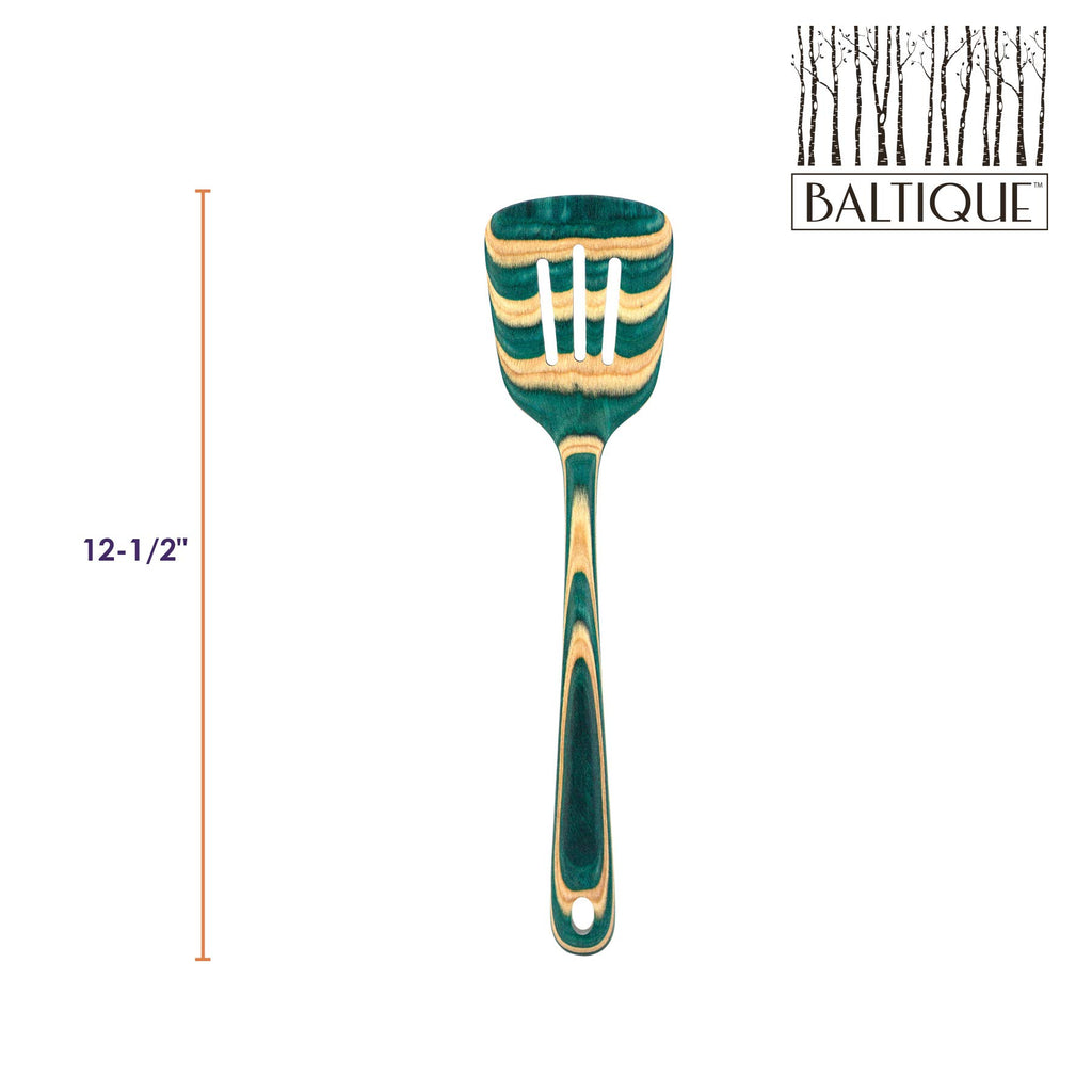 Totally Bamboo Baltique Mykonos Collection 12-1/2" Wooden Slotted Spatula, Safe for Nonstick