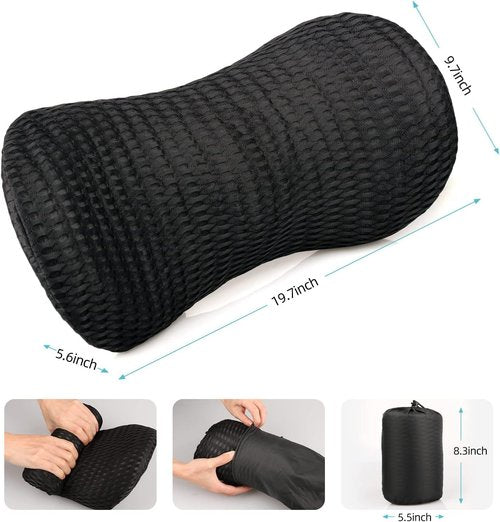 AgoKud Lumbar Pillow,Lumbar Support Pillow for Car and Office Chair,Memory Foam Back Support Pillow for Lower Back Pain Relief,Adjustable Back Pillow for Bed,Rest,Sleeping,Travel