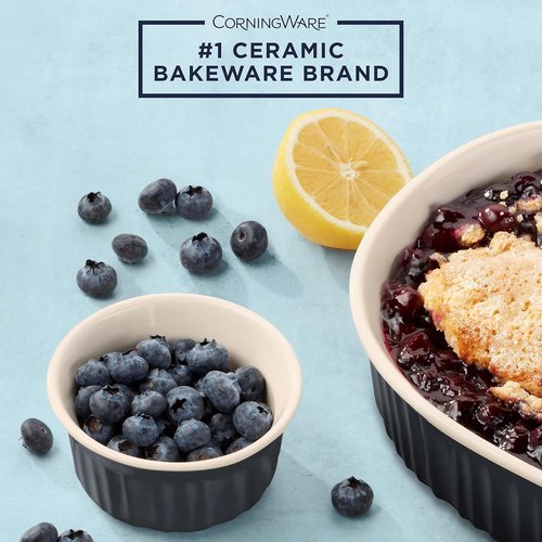 CorningWare Ceramic Bakeware Set - 12-Piece Chip & Crack Resistant Stoneware | French Navy, Oven & Microwave Safe