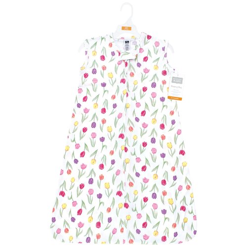 Hudson Baby Unisex Baby Cotton Sleeveless Wearable Sleeping Bag, Sack, Blanket, Spring Tulips, 18-24 Months