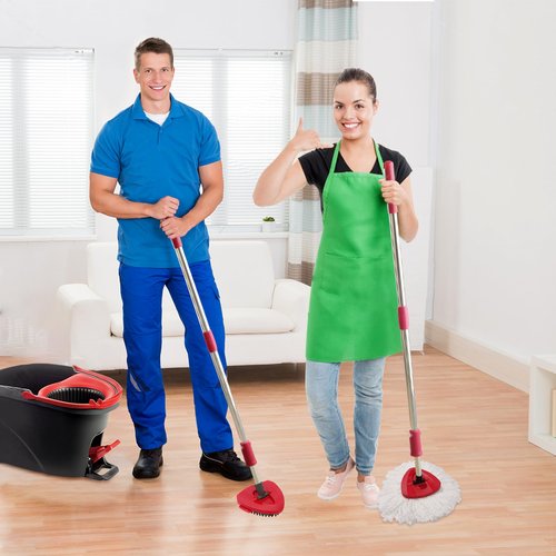 7-Pack Mop Heads Replacements for O Cedar EasyWring 1 Tank System, Includes 4 Microfiber Spin Mops, 2 Scrub Brushes, and 1 Base, Reusable Set Mop Replace Head for Cleaning Home, Bathroom, Kitchen