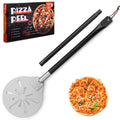 Joyfair Pizza Turning Peel, Perforated Stainless Steel Pizzas Paddle Spatula for Rotating Sliding, Metal Accessories Tool with Detachable Handle, Oven Safe & Easy Cleanup (9 Inch)