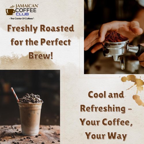 JamaicanCoffeeClub Blue Mountain Whole Bean Coffee, WB 16oz 100% Jamaican Beans, Premium Roast, Bold Smooth Taste, Freshly Packed Coffee from Jamaica, Rich Aroma Gourmet Blend