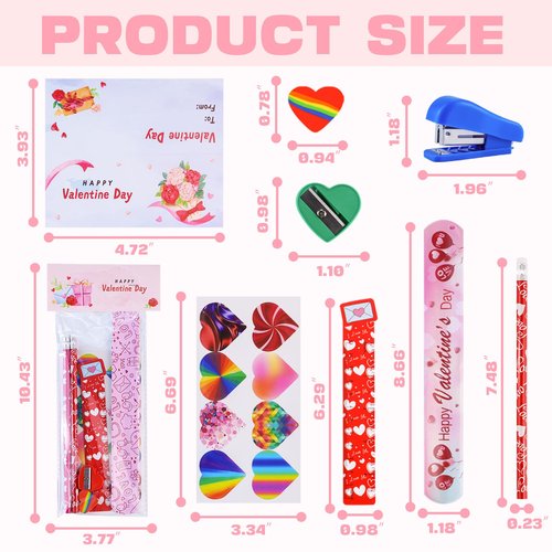 AT-DRESSINGDAY Valentine's Day Gifts Party Favor 28Pcs Stationery Gifts Party Favor Goodie Bag Exchange Gifts Rewards Prizes