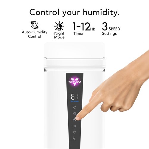 Vornado MISTIC 8 Whole Room Ultrasonic Humidifier, Top-Fill, Aromatherapy, 2-Gallon Tank, 3-Gallon Output, Warm or Cool Mist Humidifier, Automatic Humidity Control, Included Scent Pads