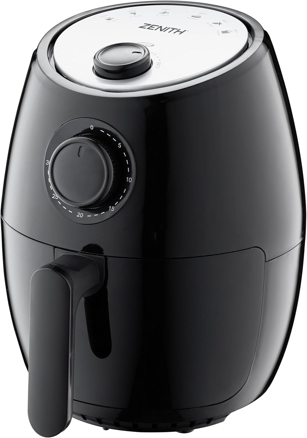 Zenith AirMax Compact Air Fryer - Healthy Cooking with Adjustable Temperature Control, 2.1 Qt, Black
