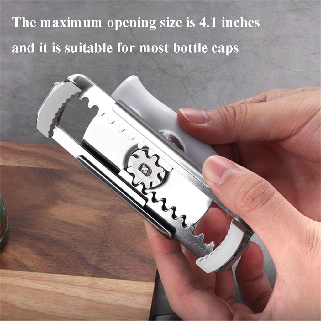 Skiennix Jar Opener for Seniors - Easy Twist Adjustable Lid Gripper | Perfect for Arthritis & Weak Hands (Wood Handle)