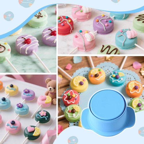 MITCHENIFY Circle and Heart Cake Pop Cutter and Pusher, 3D Printed Cake Pop Molds Shapes Press Set, Baking Tools for Home Baking, Birthday Parties, Wedding Desserts