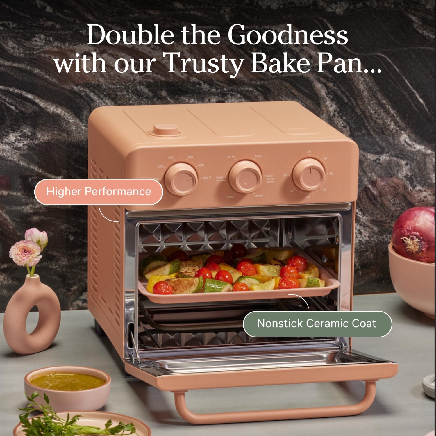 Our Place Wonder Oven Essentials Kit - Extra Air Fryer Basket & Nonstick Bake Pan | Eco-Friendly Char