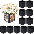 Tongnian 12 Pcs Picture Centerpieces for Table - 6 Inch Photo Display Frame & Hollow Picture Props Box for Congrats Grad Decor, Wedding, Birthday Party Table Decoration (Black)