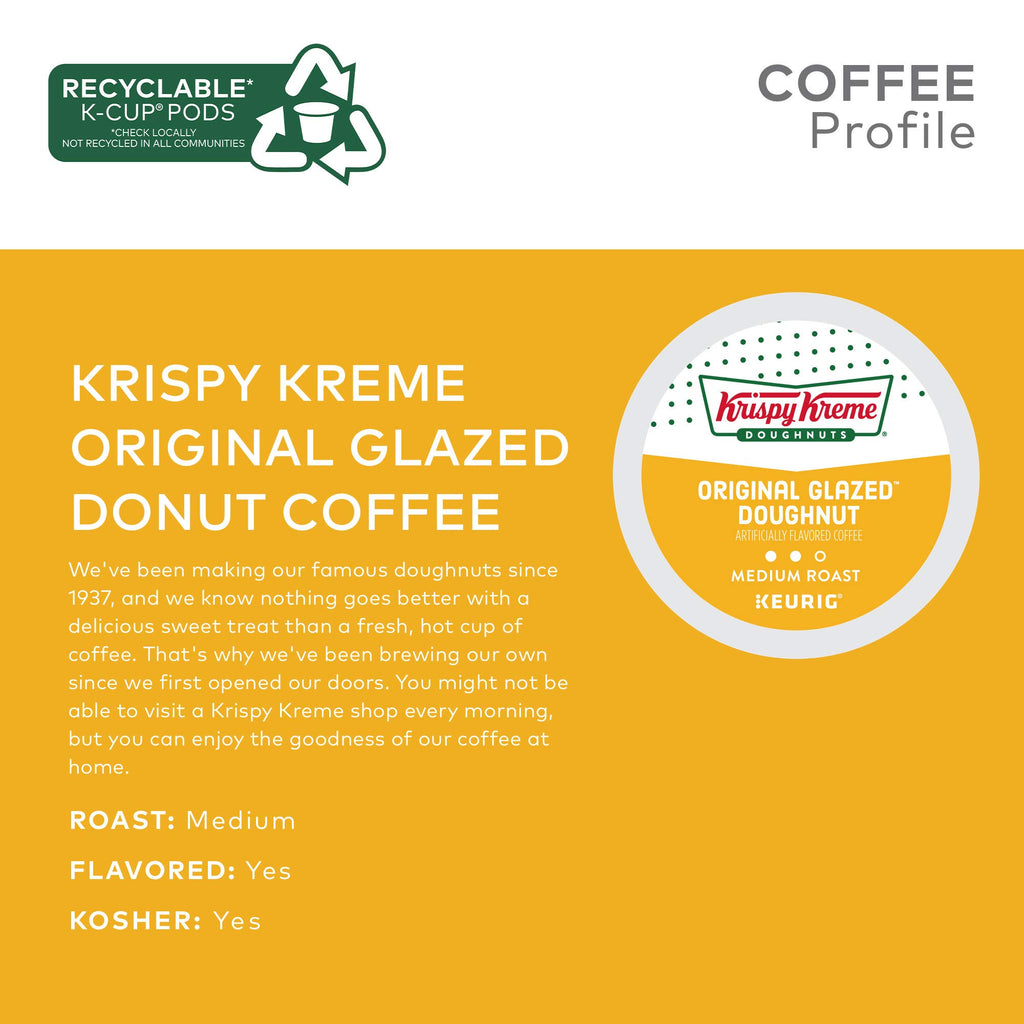 Krispy Kreme Original Glazed Doughnut, Single-Serve Keurig K-Cup Pods, Flavored Medium Roast Coffee, 96 Count