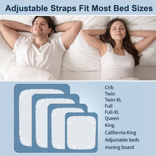 BRTERMA Premium Adjustable Bed Sheet Clips with Elastic Straps and Clips for Securely Holding Sheets in Place, Fits Mattresses from 20" to 79"（Black）