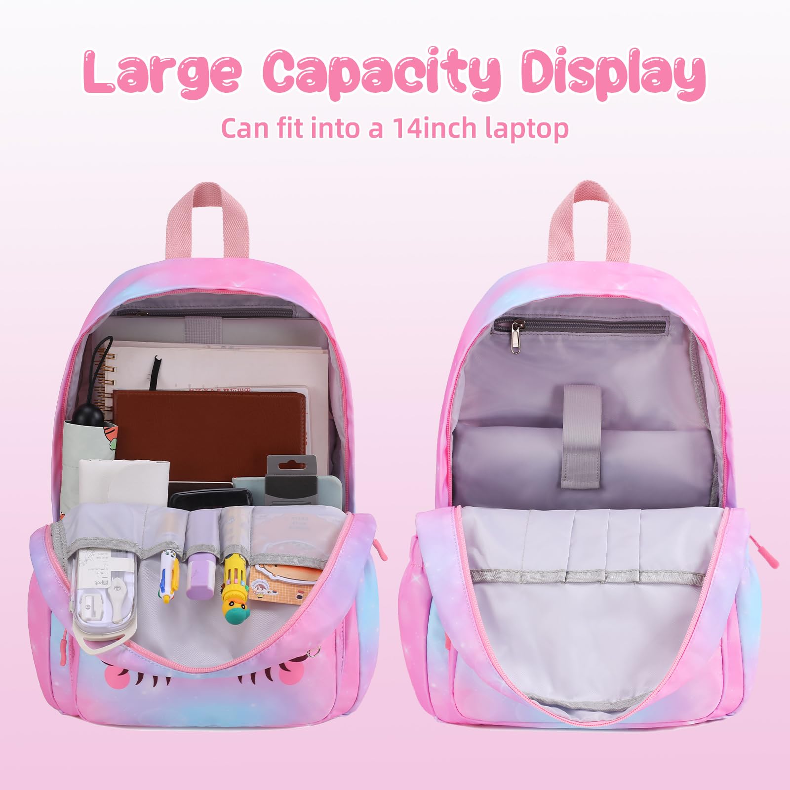 Unineovo Backpack for Girls, Kids Unicorn Backpacks, Preschool Kindergarten School Bookbag, Toddler Little Girls Backpack, Cute Bag for Elementary Back to School with Love Decoration