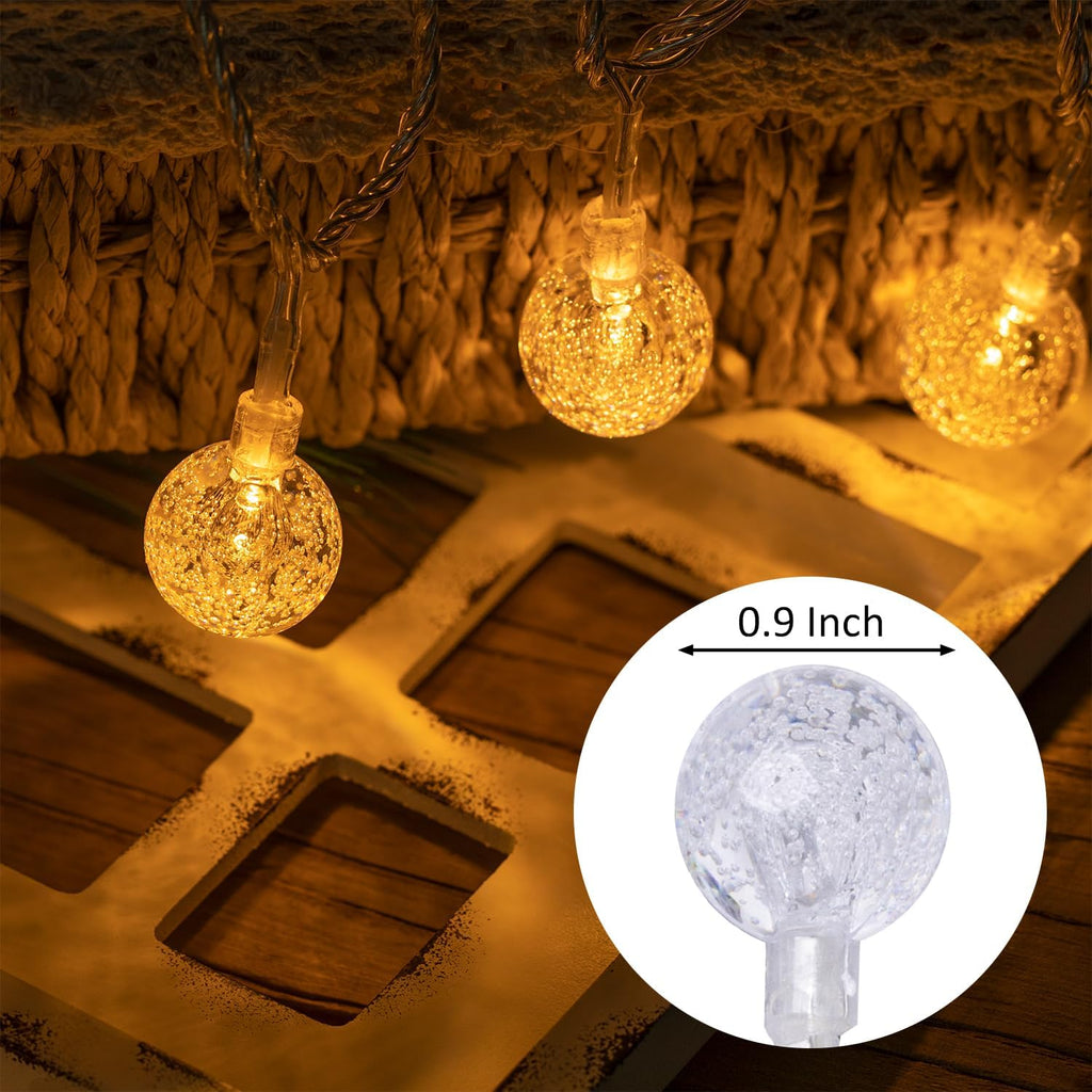 Ogrmar 100 LED Globe Ball String Lights - 49 ft Crystal Bubble Lights with Remote & Timer | Warm White Indoor Outdoor Decor