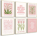 Skiennix 6Pcs Pink Christian Bible Verse Wall Art - Floral Scripture Quotes for Bedroom | 8x10 Inch Unframed