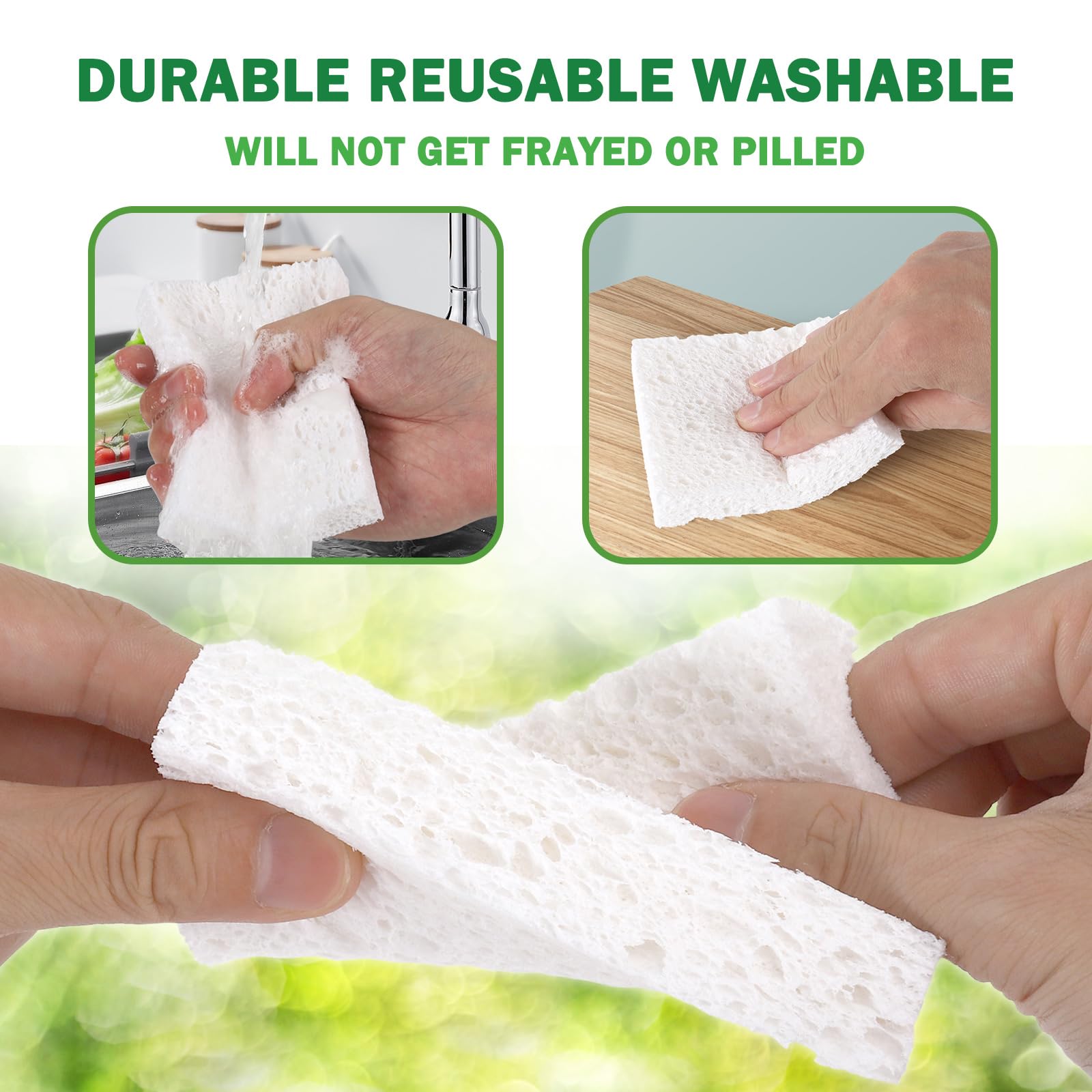 Vilphel 12 Pack Dishwashing Sponges Natural Cellulose Sponges Plant Based Resilient and Reusable Soft Dish Sponges for Washing Dishes DIY Craft Sponge for Fun