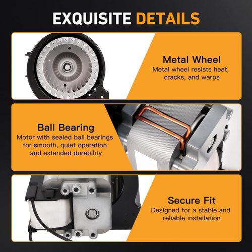Kozlira 1 Pair Blower Motor for Lopi & Avalon Wood Stove, Freedom Bay, Answer, Revere, Rainier, Pendleton, for 99000137 99000123 99000190 99000126 99000128 99000133 Blower Fan (Left + Right)