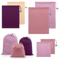 Hillban 6 Pcs Adult Toy Storage Bags Satin Drawstring Gift Bags Adjustable Silk Pouch Lightweight Multipurpose Foldable Stuff Sack Travel Bag for Women, 3 Sizes(Sml,Pink and Purple)