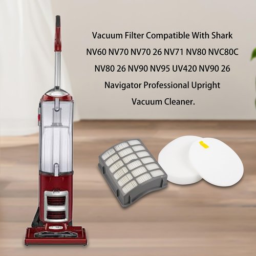 CPAI Replacement Filter for Shark NV60 NV70 NV70 26 NV71 NV80 NVC80C NV80 26 NV90 NV95 UV420 NV90 26 Navigator Professional Upright Vacuum, Parts # XFF80 XHF80