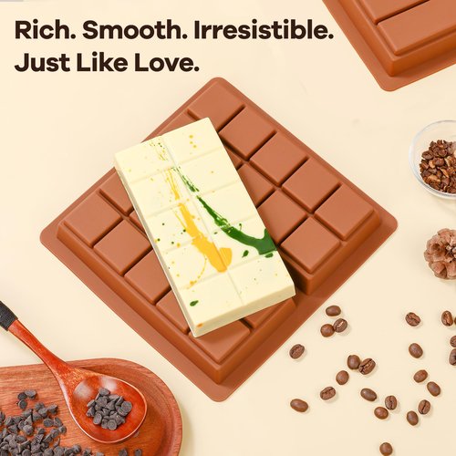 Fimary Dubai Chocolate Molds 1 Inch Deep, Silicone Chocolate Bar Mold – Non-Stick, Flexible, Large and Thick Homemade Chocolates, Candies, and Desserts - Set of 1