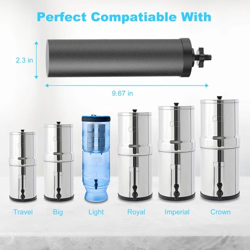 airkitrep Water Filter Replacement for Berkey Water Filter System, 4 Black Elements Activated Carbon Filters, Compatible with Berkey Gravity Water Filtration System, 4 Pack