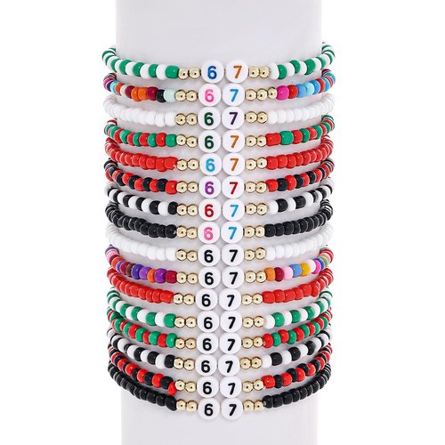 Dremcoue 6 7 Braceles Six Seven Bracelets Funny Six Seven 67 Bracelet for Men Women Funny 67 Meme Bracelets :A Birthday, Easter, Christmas Stocking Stuffer Gift for Tweens & Teens 16 Pcs