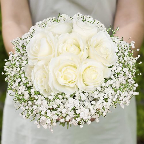 FUBODUN 120-Pcs Baby Breath Artificial Flowers Bulk，Artificial Babys Breath Flowers White Artificial Flowers Gypsophila Decoracion for Wedding Party Home Decoration (120-PCS)