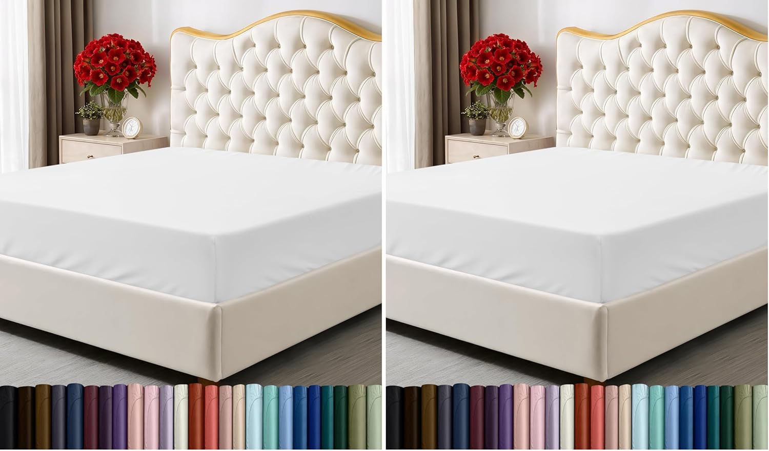 Utopia Bedding Twin Fitted Sheet - Deep Pocket Soft Microfiber - Fade Resistant & Easy Care | White (Pack of 2)
