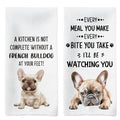 Tzhim French Bulldog Gifts Kitchen Towels Set of 2, Frenchie Mom Gift, French Bulldog Gifts for Women Dish Tea Towels for Kitchen, FrenchBulldog Hand Towels, Dog Kitchen Bathroom Decor, 16x24inch