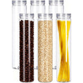 Set of 6Pcs Clear Plastic Food Storage Jar with Lid, Round Transparent Skinny Storage Container for Spaghetti, Pasta and Dry goods (Clear 6pcs)