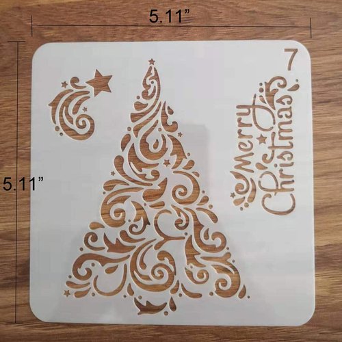 Christmas Stencils by [Brand Name] - 8 Reusable Plastic Templates for Art & DIY Decor | 5x5 Inch