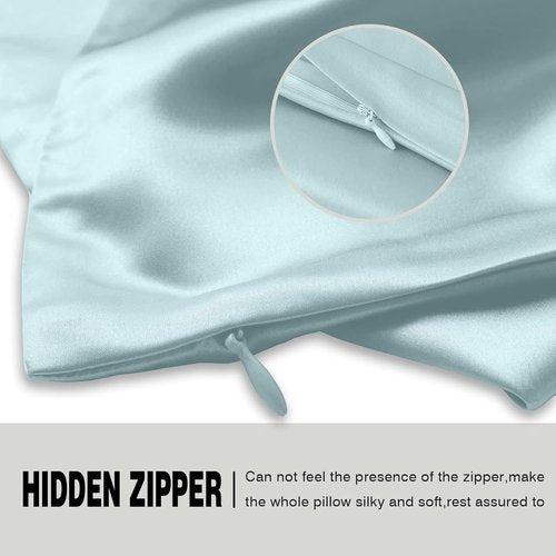 Mulberry Silk Pillowcase - Soft & Breathable for Hair and Skin | Standard 20" x 26" - Haze Blue